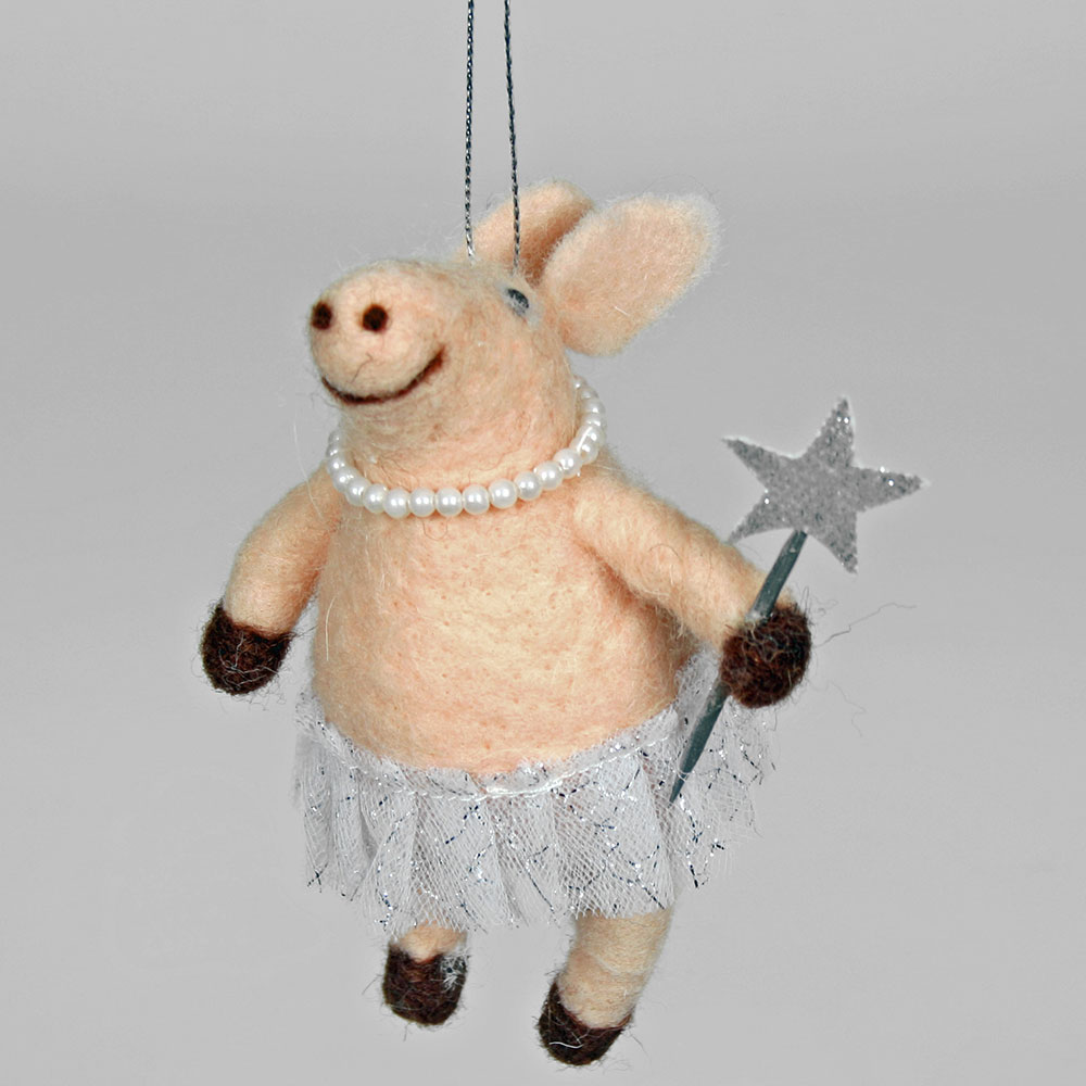 Little Pink Pig Wearing Tutu And Holding Wand Hairy Fairy