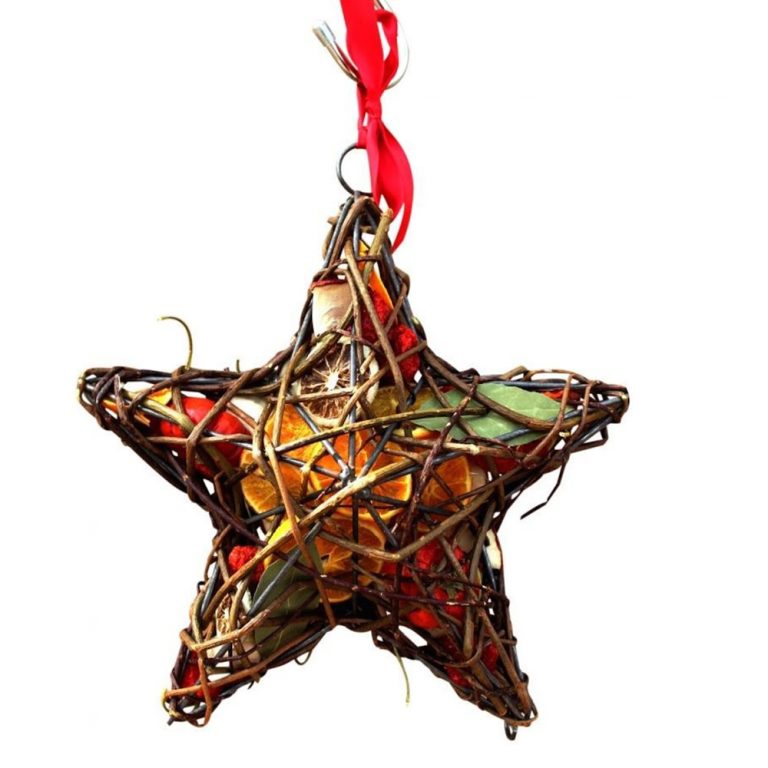 Wicker Star Scented Fruit Decoration