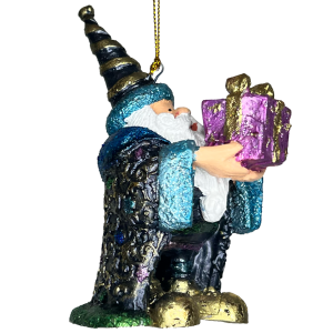 Starry Swirly Santa With Gift