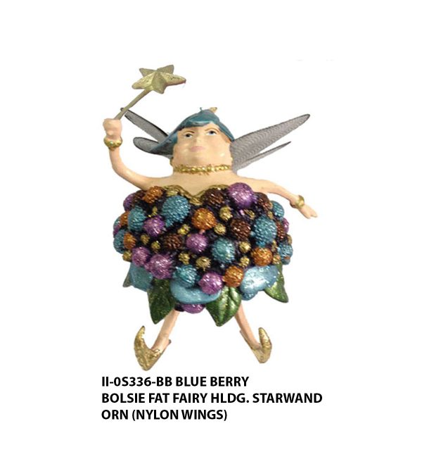 Bolsie Blue Berry Fat Fairy - Hldg Starwand with Delicate Wings