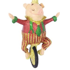 Dreamland Pig On Unicycle - Trad Red