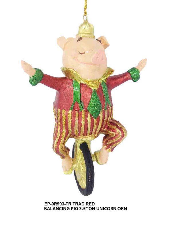 Dreamland Pig On Unicycle - Trad Red